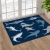 NEVKA Absorbent Bath Mat, Quick-Drying Bathroom Mats, Living Room Floor Mat, Rubber Non-Slip Bottom, Easy to Clean Bathroom Area Rugs, Simple Kitchen Doormat (Rectangle, Sharks Pattern,3x5ft/36x60in) view 2