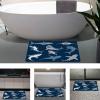 NEVKA Absorbent Bath Mat, Quick-Drying Bathroom Mats, Living Room Floor Mat, Rubber Non-Slip Bottom, Easy to Clean Bathroom Area Rugs, Simple Kitchen Doormat (Rectangle, Sharks Pattern,3x5ft/36x60in) view 3