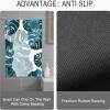 NEVKA Diatomaceous Earth Bath Mat Bathtub Mat, Fast Drying Non-Slip Shower Mat Bath Stone Mat Super Absorbent Washable Bathroom Floor Mat, Teal Palm Fronds Pattern, Rectangle 3x5ft/36x60in/90x150cm view 4