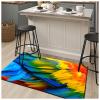 NEVKA Home Bath Stone  Natural Diatomite Stone Bath Mat  Instantly Removes Water  Non-Slip Surface  Modern and Stylish  Parrot Feathers Pattern(4x6ft/48x72in, Colorful) view 1