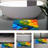 NEVKA Home Bath Stone  Natural Diatomite Stone Bath Mat  Instantly Removes Water  Non-Slip Surface  Modern and Stylish  Parrot Feathers Pattern(4x6ft/48x72in, Colorful) view 3