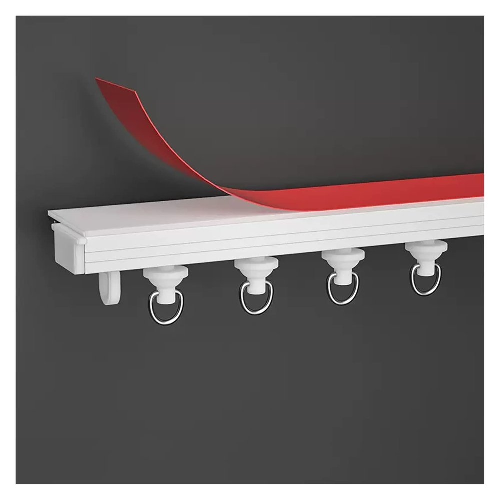 Room Divider Track, Hospital Curtain Classic Self Adhesive Ceiling Curtain Track Aluminum, Heavy Duty Room Divider Curtain Rod for Bay Window/Shower Room/Hide Closet, 1 2 3 4 5 6 7 8m Long ( Color : W
