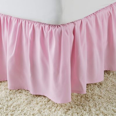 Queen XL Pink Wrap Around Bed Skirts with 16" Drop - Three Sides Fabric Adjustable Elastic Dust Ruffle Silky Soft -600 TC Cotton Stretchy Bed Skirt-Queen XL(60"X 84") Pink
