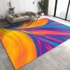 Abstract Gradient Marble Area Rugs, Purple Orange Yellow Blue Pink Bedroom Rug, Living Room Rugs Machine Washable Fuzzy Plush Soft Apply to Home Decor Entryway Hallway,35ft/90 * 150cm view 1