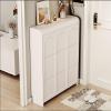 Modern freestanding multi-layer white shoe cabinet for small entrance space, high and narrow shoe cabinet, sports shoe rack, wooden shoe cabinet, space-saving shoe rack, shoe organizer ( Size : 80*24* view 1