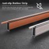 Closet Rod Stylish Leather Metal Closet Clothes Rack, Top Mount Wall Mounted Closet Bar, Space Saving Wardrobe Tube Pole with Brackets, Easy to Install (Color : Light Gray, Size : 80cm(31 1/2") Leng view 3