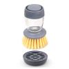 LUNCHS Dish Brush with Soap Dispenser, Scrub Brush with Holder Kitchen Cleaning Tool for Dishes Pots Pans Sink Scrubber (Color : Yellow) view 1