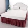 Burgundy Wrap Around Bed Skirts with 16" Drop - Three Sides Fabric Adjustable Elastic Dust Ruffle -600TC Stretchy Cotton Bed Skirt with 16" Drop-Queen XL(60"X 84") Burgundy Light Weight view 1
