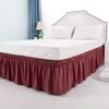 Burgundy Wrap Around Bed Skirts with 16" Drop - Three Sides Fabric Adjustable Elastic Dust Ruffle -600TC Stretchy Cotton Bed Skirt with 16" Drop-Queen XL(60"X 84") Burgundy Light Weight view 4