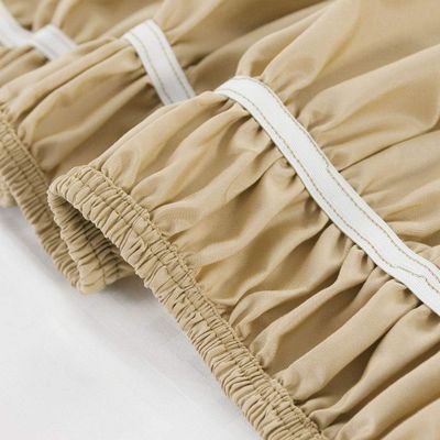 Full Taupe Wrap Around Bed Skirts with 16" Drop - Three Sides Fabric Adjustable Dust Ruffle -600TC Stretchy Cotton Bed Skirt with 16" Drop-Full(54"X 75") Taupe