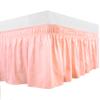 Twin Peach Drona Bedding Wrap Around Bed Skirts with 16' Drop - Three Sides Fabric Adjustable Dust Ruffle -600TC Stretchy Cotton Bed Skirt with 16' Drop-Twin(39'X 75') Peach view 1