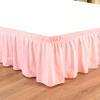 Twin Peach Drona Bedding Wrap Around Bed Skirts with 16' Drop - Three Sides Fabric Adjustable Dust Ruffle -600TC Stretchy Cotton Bed Skirt with 16' Drop-Twin(39'X 75') Peach view 2