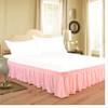 Twin Peach Drona Bedding Wrap Around Bed Skirts with 16' Drop - Three Sides Fabric Adjustable Dust Ruffle -600TC Stretchy Cotton Bed Skirt with 16' Drop-Twin(39'X 75') Peach view 3