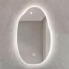 YFZNWHX Irregular Oval Lighted Bathroom Vanity Mirror, 40x70cm,50x80cm,60x90cm, Wall Mounted Dimmable Frameless LED Makeup Mirror, Large Modern Decorative Mirror (Size : 40x70cm) view 1