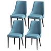 AYARNA Dining Chair Set of 4 Napa Leather Kitchen Living Room Lounge Counter Chairs Sturdy Carbon Steel Metal Legs(Light Blue) view 1
