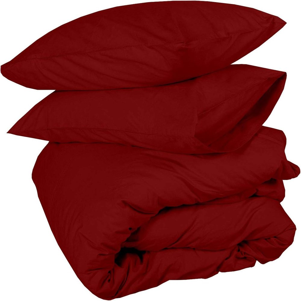 All Star Linen 3 Piece Zipper Clouser Cotton Burgundy Duvet Cover Size Cal-King (110'' x 98'') 600 Thread Count Cotton Ultra Soft & Easy Care