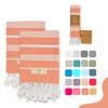 Yazz Turkish Cotton Turkish Hand Towels - Set of 2, 18" x 30" inches, Bathroom & Decorative Cotton Hand Towels or Kitchen Dishcloth, Tea, Yoga, Face, Gym (Orange) view 1