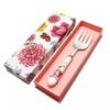 WHIERGGIN Silverware Set, 1Pcs Creative Household Ceramic Handle Salad Fork Stainless Steel High-end Tableware Service Fork Vegetable Melon And Fruit Fork view 1
