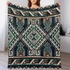 Boho Blanket Retro Native American Tribal Indian Ethnic Abstract Geometric Printed Flannel Blankets for Chair Couch Sofa Bed Throw Blanket Soft Cozy Aztec Blanket for Camping Outdoor W60 xL80 view 1