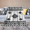 Boho Blanket Retro Native American Tribal Indian Ethnic Geometric Printed Flannel Blankets for Chair Couch Sofa Bed Throw Blanket Soft Cozy Aztec Blanket for Camping Outdoor W50 xL60 view 3