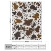 Cow Print Blanket Soft Cozy Lightweight Gifts Blanket for Kids Adults, Animal Skin Plush Flannel Throw Blanket for Sofa Couch Bed Decor, Brown W50 xL60 view 2