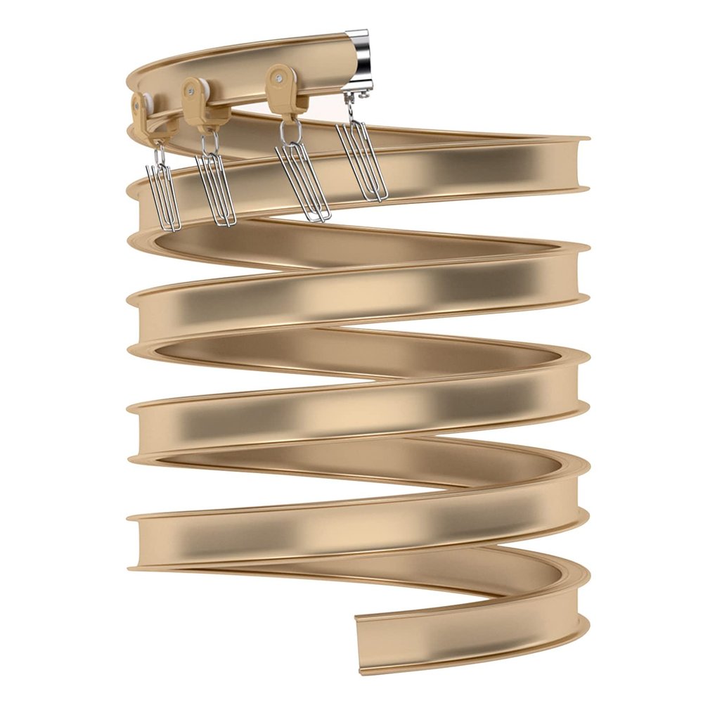 Room Divider Ceiling Track System Shower Curtain Flexible Curtain Track System for Bay Window, Ceiling Mount/Wall Mounted Shower Curtain Rods Bendable, Gold Curtain Rail for RV Bathroom Garage ( Color