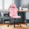 Pink Gaming Chair, Gaming Chairs for Adults, Game Chair with Flip Up Arms, Small Gaming Chair with Lumbar Support and Headrest, Comfortable Desk Chair for Adults Teens Kids Men Women, Max 250 LBS view 2