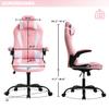 Pink Gaming Chair, Gaming Chairs for Adults, Game Chair with Flip Up Arms, Small Gaming Chair with Lumbar Support and Headrest, Comfortable Desk Chair for Adults Teens Kids Men Women, Max 250 LBS view 3