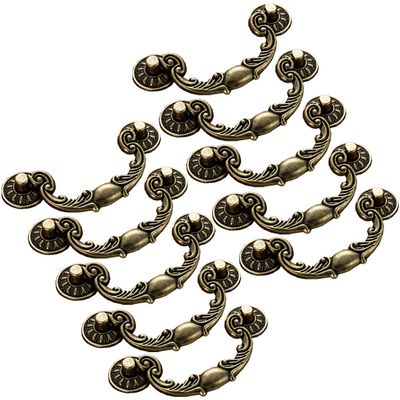 UNbit Bar Pulls,Knobs,Bow Pull HandleDrawer Pull Handles/Knobs Home Decoration Knobs Vintage/Antique Bronze Dresser Furniture Knobs Cupboard Door Hardware Accessories - 10pcs Handle (Color : Onecolo