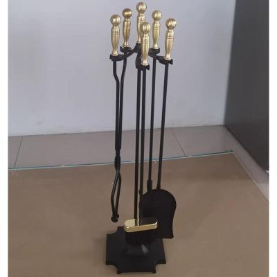 JLXJYS Heavy Duty Fireside Companion Set with Fire Tongs Shovel Brush Poker, Fireplace Tool Set Stand/Iron Fireplace Tools, Fire Pit Tool Kit for Indoor Outdoor