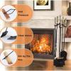 JLXJYS Heavy Duty Fireside Companion Set with Fire Tongs Shovel Brush Poker, Fireplace Tool Set Stand/Iron Fireplace Tools, Fire Pit Tool Kit for Indoor Outdoor view 2