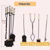 JLXJYS Heavy Duty Fireside Companion Set with Fire Tongs Shovel Brush Poker, Fireplace Tool Set Stand/Iron Fireplace Tools, Fire Pit Tool Kit for Indoor Outdoor view 3