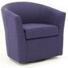 Pemberly Row 19" H Traditional Fabric Swivel Club Chair in Purple view 1