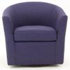 Pemberly Row 19" H Traditional Fabric Swivel Club Chair in Purple view 2