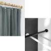 No Drill Stainless Steel Extendable Shower Curtain Rods for Windows Tension Curtain Rod Thicken Sturdy Drapery Rods Adjustable Bath Rod Non-Slip(127-220cm, Gold) view 3