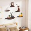 Topjia Floating Shelves, Wood Wall Mounted Shelf for Wall Decor Storage,Sturdy Small Wood Shelves Hanging for Bedroom, Living Room, Bathroom, Kitchen, Corner, Book(40cm/15.7in, Dark Brown) view 2