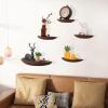 Topjia Floating Shelves, Wood Wall Mounted Shelf for Wall Decor Storage,Sturdy Small Wood Shelves Hanging for Bedroom, Living Room, Bathroom, Kitchen, Corner, Book(40cm/15.7in, Dark Brown) view 3