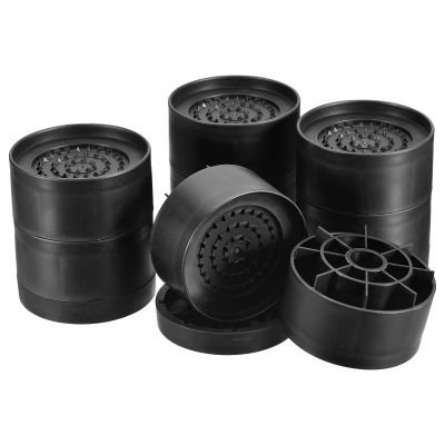 uxcell Round Furniture Risers 4 Set, Height 3.54" Adjustable Bed Lifts Risers for Bed Frame, Table, Desk, Couch Leg, Chair Risers, Supports 1300 Lbs, Black