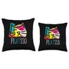 Artist I Art Teacher I Picatsso I Funny Cats Throw Pillow view 3