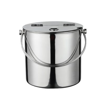 Beer Bottle Bucket Thickened Stainless Steel Type Ice Bucket with Flip Lid and Carry Handle Business and Family Party Metal Ice Bucket Beverage Tub Ice Bucket Champagne Buckets Ice Bucket for Parties