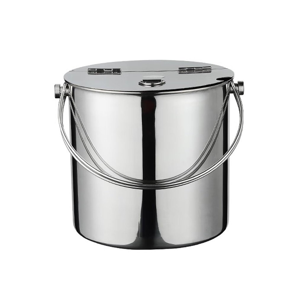 Beer Bottle Bucket Thickened Stainless Steel Type Ice Bucket with Flip Lid and Carry Handle Business and Family Party Metal Ice Bucket Beverage Tub Ice Bucket Champagne Buckets Ice Bucket for Parties