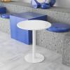 Renmlion Round Side Table Height Bar TableWhite Coffee Table Metal End Table Modern Style Bedside Table Counter Bistro Pub TablesSmall Accent Table for Home Office (Size : 40x40x50cm) view 1