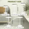Renmlion Round Side Table Height Bar TableWhite Coffee Table Metal End Table Modern Style Bedside Table Counter Bistro Pub TablesSmall Accent Table for Home Office (Size : 40x40x50cm) view 2
