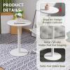Renmlion Round Side Table Height Bar TableWhite Coffee Table Metal End Table Modern Style Bedside Table Counter Bistro Pub TablesSmall Accent Table for Home Office (Size : 40x40x50cm) view 3