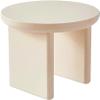ELODEK Sofa Side Table, Cream Wind Household Living Room Small Household Round Coffee Table, Thickened Density Board (Size:19.6x16.9in,Color:Cream White) view 1