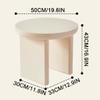 ELODEK Sofa Side Table, Cream Wind Household Living Room Small Household Round Coffee Table, Thickened Density Board (Size:19.6x16.9in,Color:Cream White) view 2