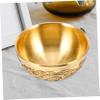 Holibanna Copper Treasure Wealth Bowl Desktop Decor with Double Dragon Design Chinese Feng Shui Money Basin 1.65 Inch Small Brass Decorative Bowl for Office and Home view 4