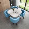 Round Dining Table for 4 with Chairs Marble Table and Chairs Table Four Chairs Office Reception Desk and Chair Set Marble Table and Chairs Table Four Chairs Office Suitable for Lounge, Living Room (C view 1
