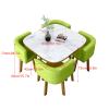 Round Dining Table for 4 with Chairs Marble Table and Chairs Table Four Chairs Office Reception Desk and Chair Set Marble Table and Chairs Table Four Chairs Office Suitable for Lounge, Living Room (C view 2
