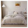MaiyO 100% Linen 3Pcs Duvet Cover Set French Washed Striped Linens King Size Pillowcase Comforter Bedding Sheet Set,duvets view 1